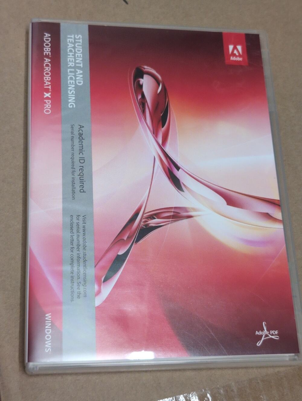 ADOBE ACROBAT X PRO Student And Teacher Licensing CD Win OS